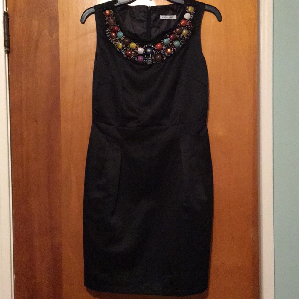 Black dress with beautiful beaded neckline